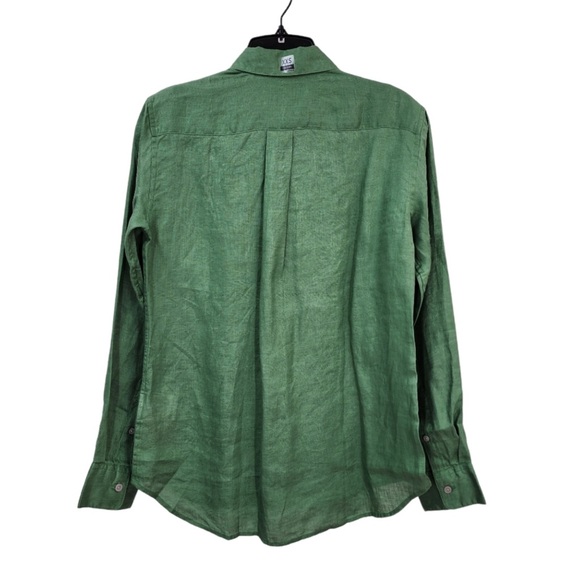 UNIQLO Linen Long Sleeve Green Shirt Size M - Picture 2 of 5